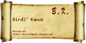 Biró Kanut névjegykártya